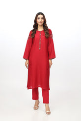 2 Piece Cotton Karandi Embroidered Suit (HB1217)