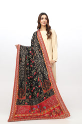 1 Piece Raw Silk Embellished & Printed Shawl (AA5413)