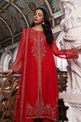 3 Piece Chiffon Embroidered Suit (AP0026)