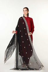 1 Piece Chiffon Embroidered Dupatta (AA5389)