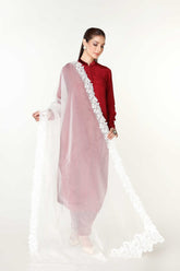 1 Piece Organza Embroidered Dupatta (AA5398)