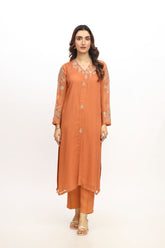 2 Piece Chiffon Embroidered Suit (AA5425)