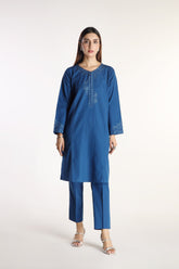 2 Piece Slub Khaddar Embroidered Suit (AE0054)