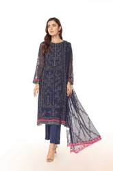 3 Piece Chiffon Embroidered Suit (AP0028)