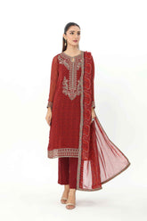 3 Piece Printedchiffon Embroidered Suit (AP0034)