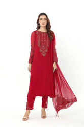 3 Piece Chiffon Embroidered Suit (AP0039)