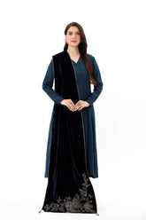 1 Piece Velvet Embroidered Stole (AV0031)