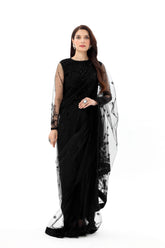 3 Piece Net Embroidered Sari (AW0004)