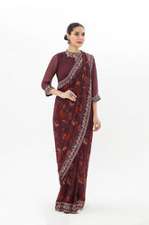 3 Piece Chiffon Embroidered Sari (AW0005)