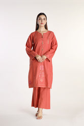 2 Piece Slub Khaddar Embroidered Suit (BA0043)