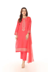 3 Piece Slub Khaddar Embroidered Suit (BA0052)