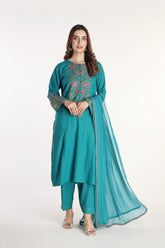 3 Piece Slub Khaddar Embroidered Suit (BA0058)