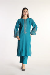 2 Piece Cotton Karandi Embroidered Suit (BA0059)