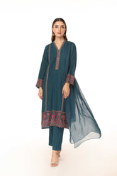 3 Piece Lawn Karandi Embroidered Suit (BA0067)