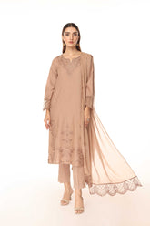 3 Piece Slub Khaddar Embroidered Suit (BA0082)