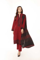 3 Piece Cotton Karandi Embroidered Suit (BA0087)