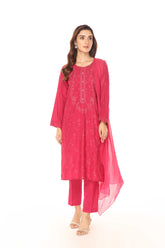 3 Piece Lawn Karandi Embroidered Suit (BA0094)