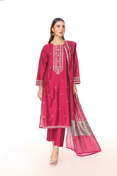 3 Piece Cotton Silk Embroidered Suit (BA0097)