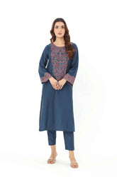 2 Piece Cotton Silk Embroidered Suit (BA0122)