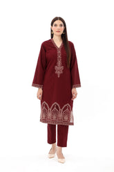 2 Piece Slub Khaddar Embroidered Suit (BA0128)