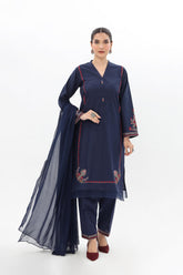 3 Piece Slub Khaddar Embroidered Suit (BA0130)