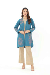 1 Piece Slub Khaddar Embroidered Jacket (BE0023)