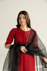 1 Piece Synthetic Organza Embroidered Stole (CO0037)