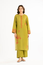2 Piece Strip Cotton Embroidered Suit (CP0178)