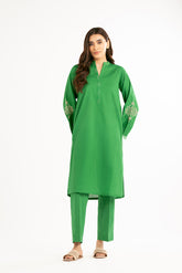 2 Piece Cotton Jackard Embroidered Suit (CP0193)