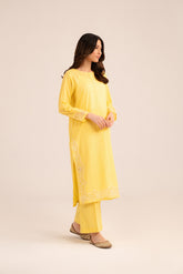 2 Piece Cotton Stripe Embroidered Suit (CP0231)