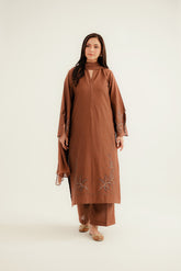 3 Piece Slub Khaddar Embroidered Suit (CP0340)