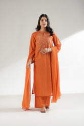 3 Piece Dobby Cotton Embroidered Suit (CP0477)