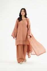 3 Piece Slub Khaddar Embroidered Suit (CP0611)