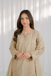 3 Piece Cotton Jacquard Embroidered Suit (CS0080)