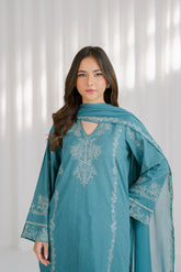 3 Piece Self Jacquard Embroidered Suit (CS0109)