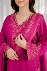 3 Piece Self Jacquard Embroidered Suit (CS0111)