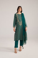 3 Piece Printed Lawn Embroidered Suit (CS0230)
