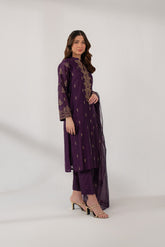 3 Piece Visc Khadi Net Embroidered (CS0242)