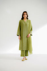 3 Piece Cotton Karandi Embroidered Suit (CS0313)