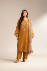3 Piece Slub Khaddar Embroidered Suit (CS0315)