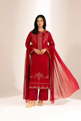 3 Piece Lawn Karandi Embroidered Suit (CS0330)