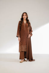 3 Piece Cotton Karandi Embroidered Suit (CS0338)