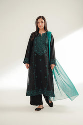 3 Piece Cotton Karandi Embroidered Suit (CS0367)
