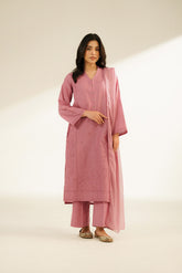 3 Piece Slub Khaddar Embroidered Suit (CS0373)