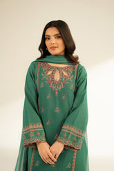 3 Piece Cotton Karandi Embroidered Suit (CS0389)