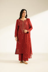 3 Piece Cotton Karandi Embroidered Suit (CS0407)