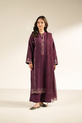 3 Piece Cotton Karandi Embroidered Suit (CS0433)