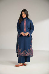 3 Piece Slub Khaddar Embroidered Suit (CS0438)