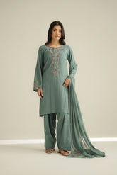3 Piece Lawn Karandi Embroidered Suit (CS0464)