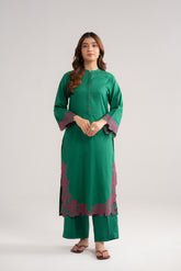 2 Piece Self Jacquard Embroidered Suit (CS0484)